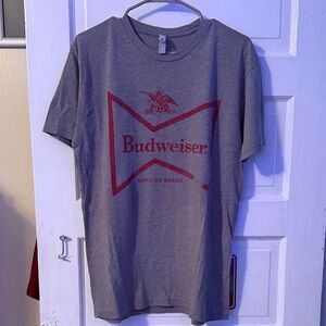 Budweiser Red and Gray Short Sleeve Tee